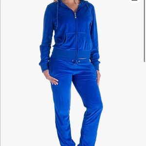 Blue velour tracksuit